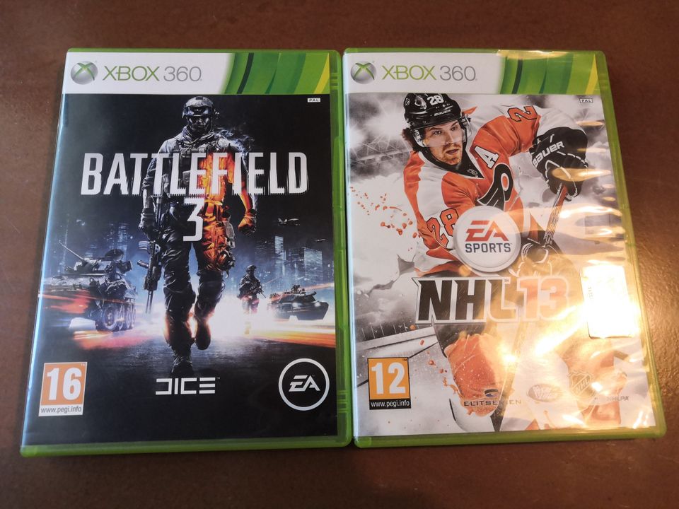 Xbox360 Battelfield ja NHL13