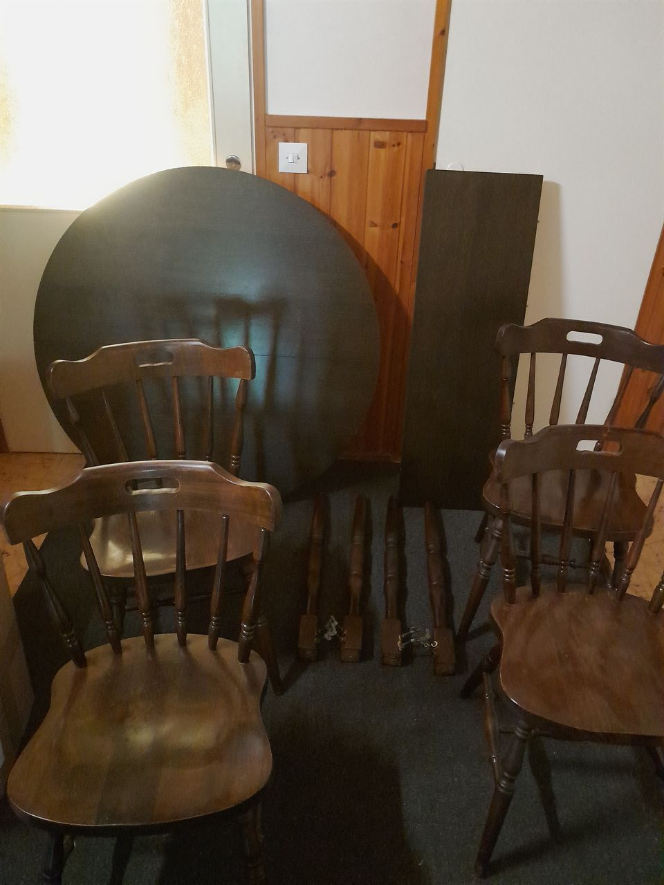 Bonanza pöytä+jatkopala+4kpl tuoleja