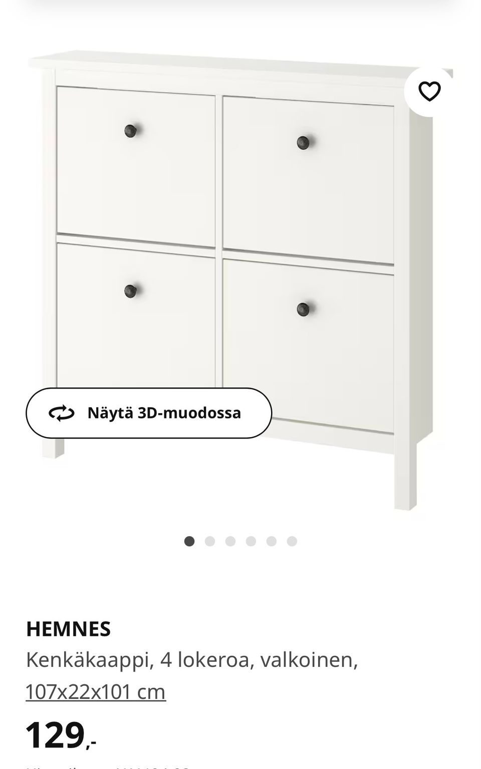 Ikea Hemnes kenkäkaappi