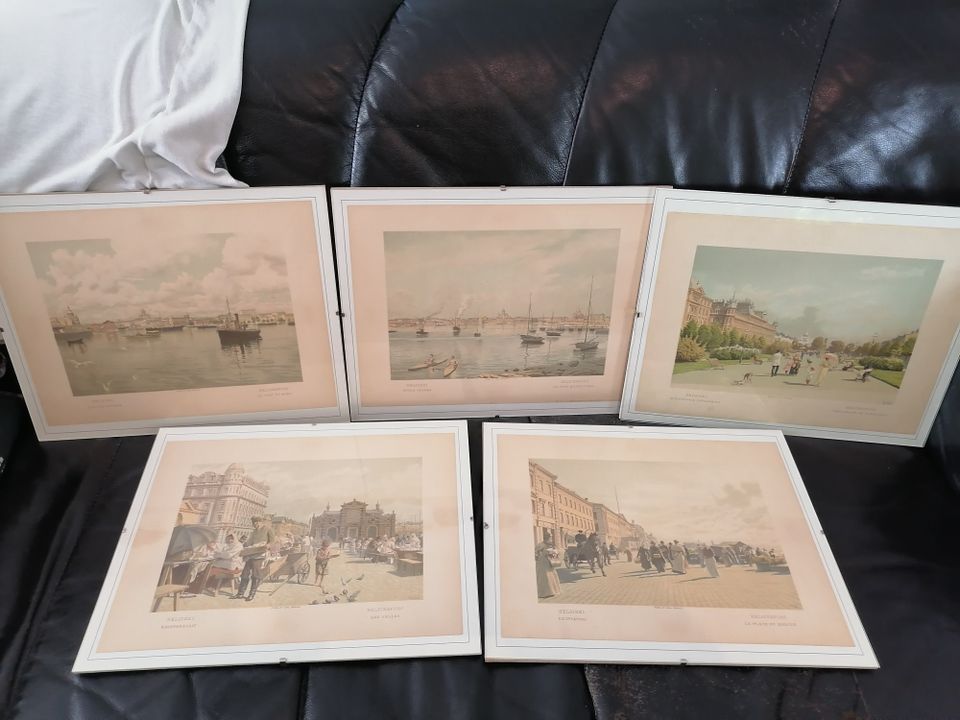 Harvinaiset kuvat 5 kpl kuvasarja v 1890