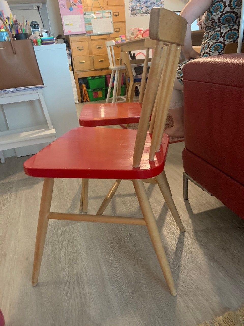 Punainen ruokapöydän tuoli 2kpl