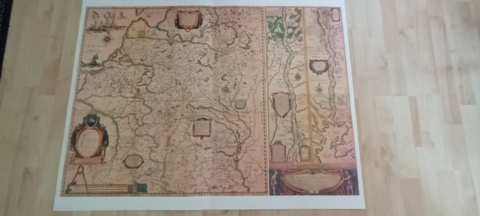 Liettuan kartta/  antiikkikartasta uusintapainos/ 108,5 x 83 cm