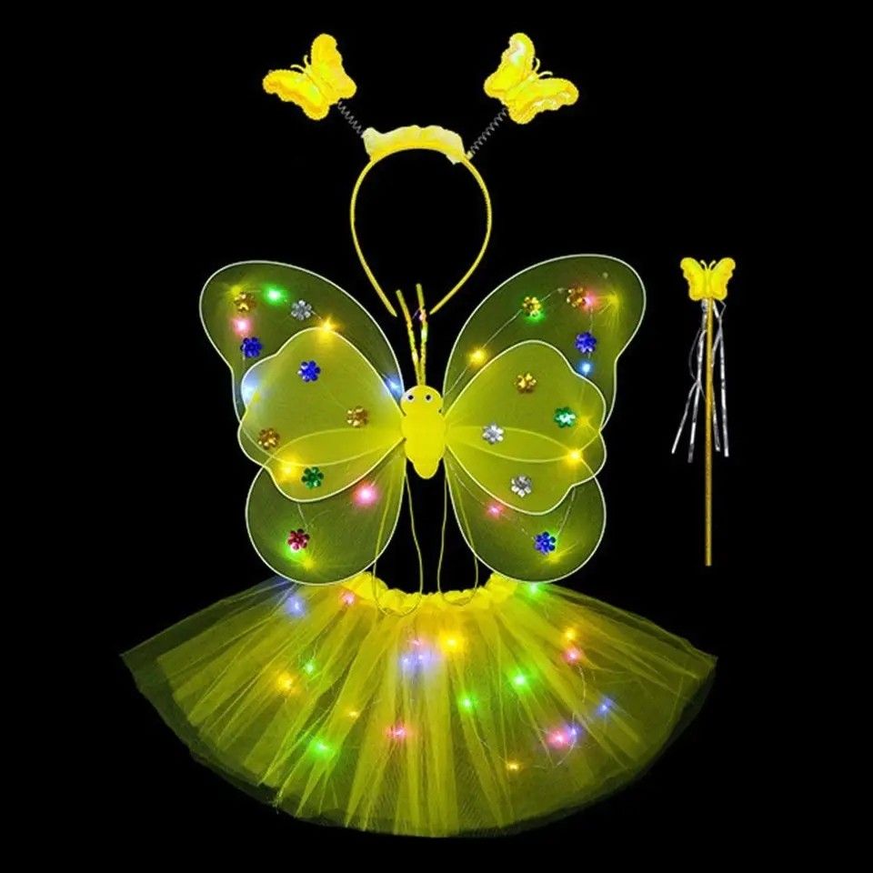 Tyttör Butterfly uusi puku complete 🧚🧚🧚light 🚨 pienelle tytölle 3-4 old