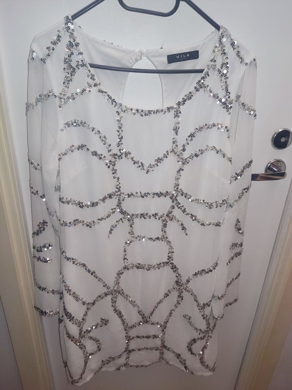 White sparkly dress VILA