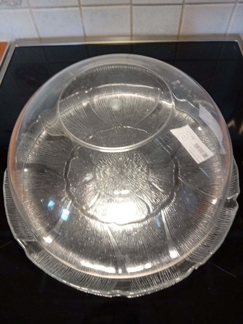 Arcoroc lasilautanen 33 cm + kakkukupu 30 cm