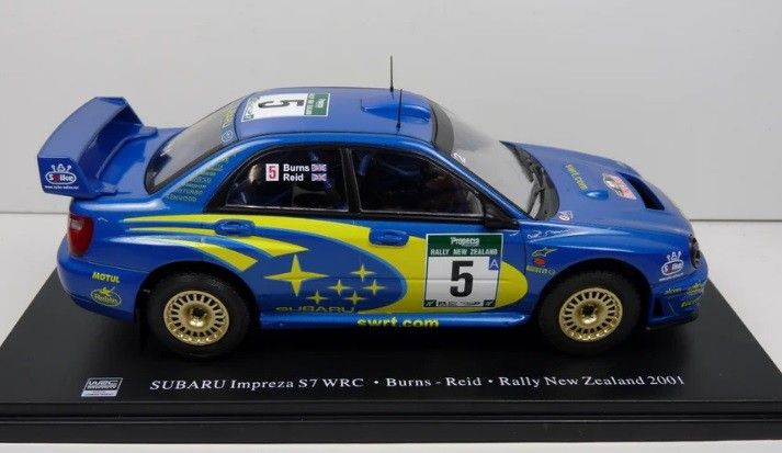 2001 Richard Burns Subaru Impreza S7 WRC ralliauto pienoismalli 1:24 18cm