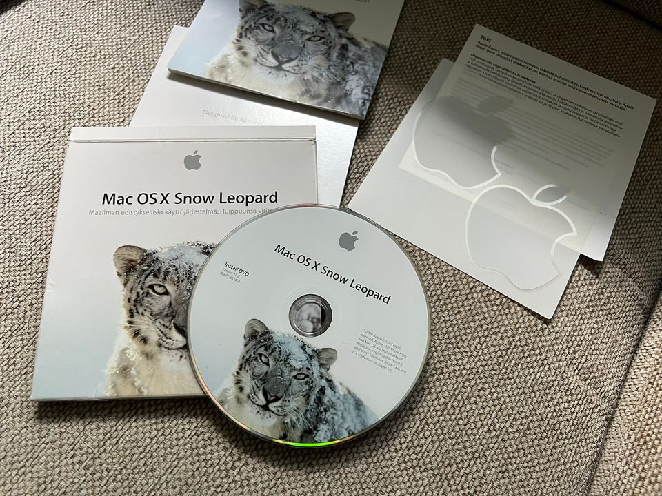 Mac OS X Snow Leopard käyttöjärjestelmän asennus-dvd