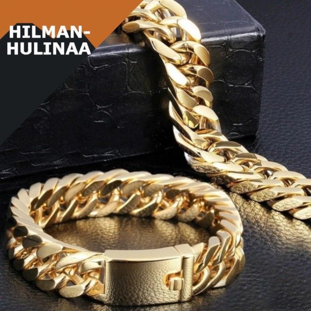 Uusi Fashion Cuban Gold Bracelet rannekoru