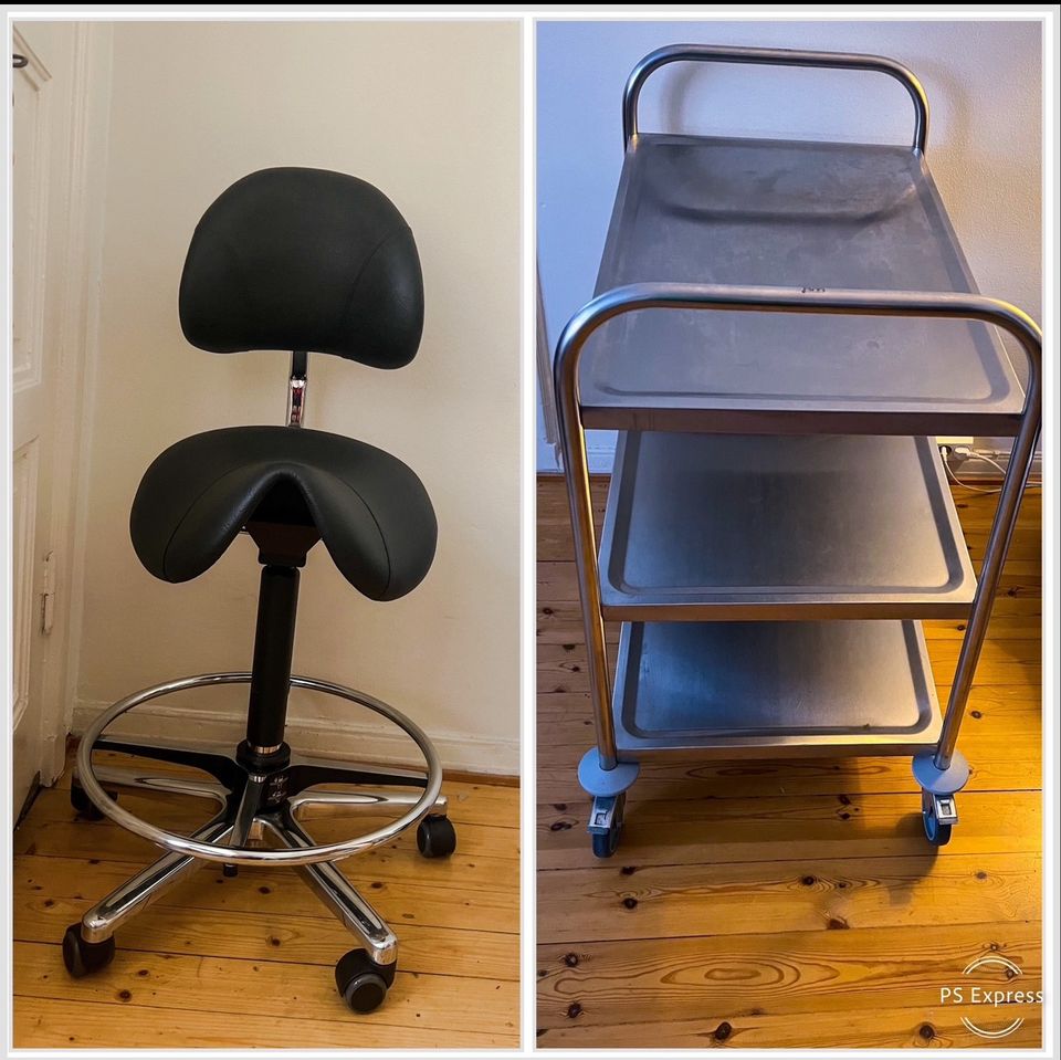 Kongamek Trolley (Made In Sweden) & Ergonomic Saddle Chair With (New)