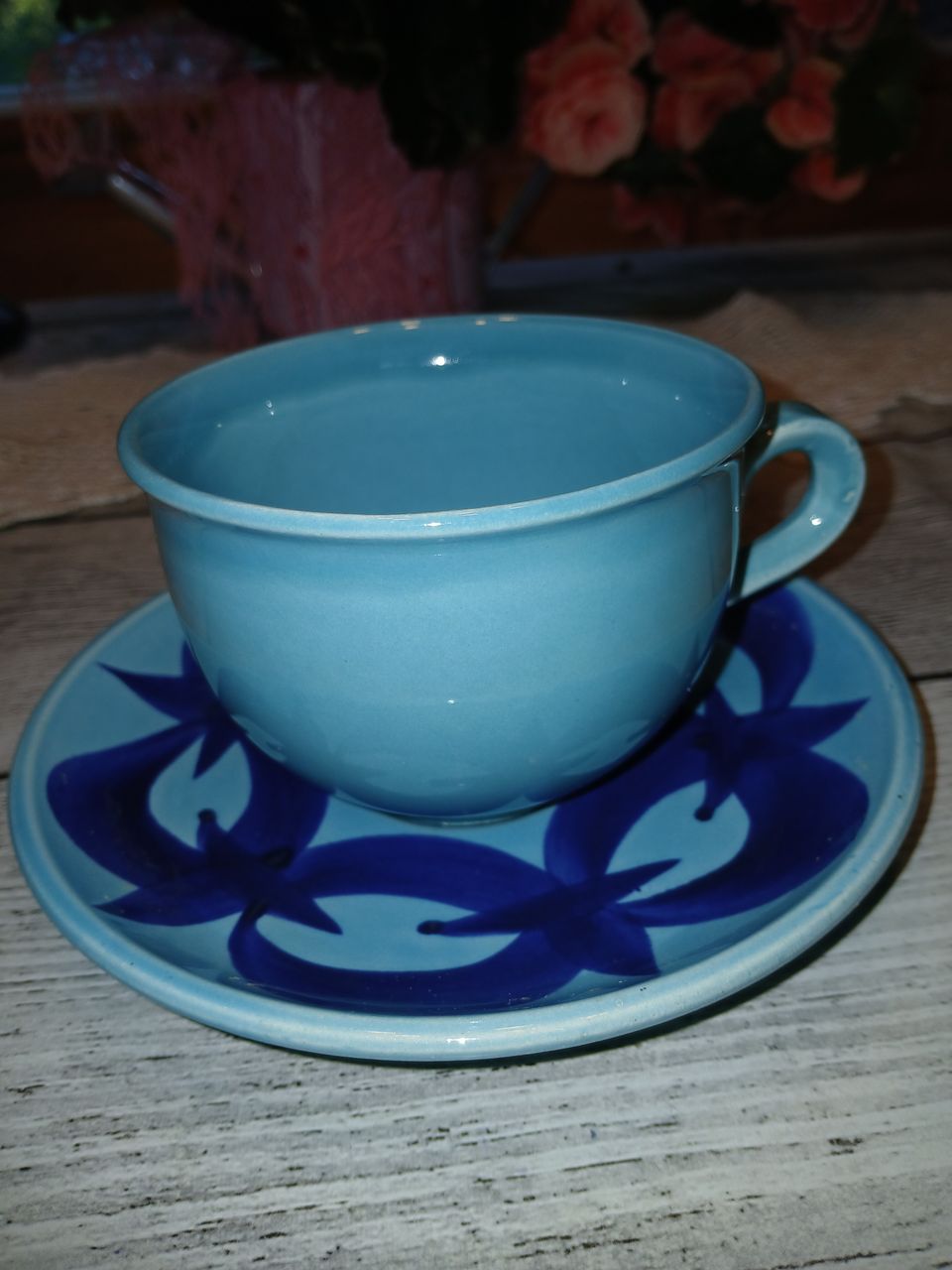 Vintage sininen teekuppi + tassi