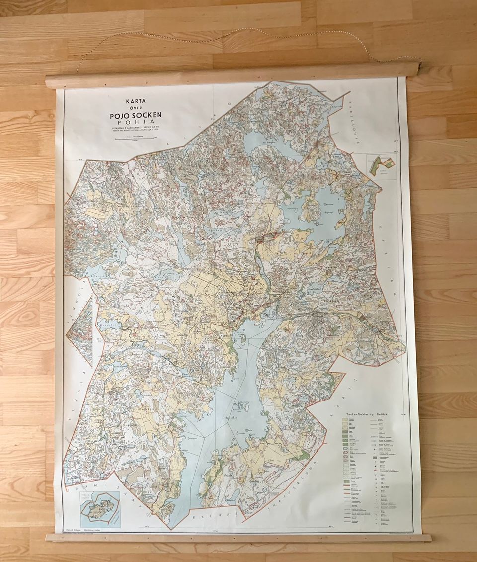 Karta över Pojo Socken, kartta Pohja 1936