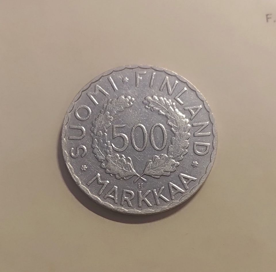 Olympiakolikko 500 markkaa v 1952, hopeaa