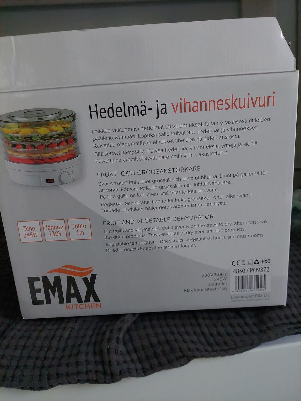 Emax hedelmä- ja vihanneskuivuri