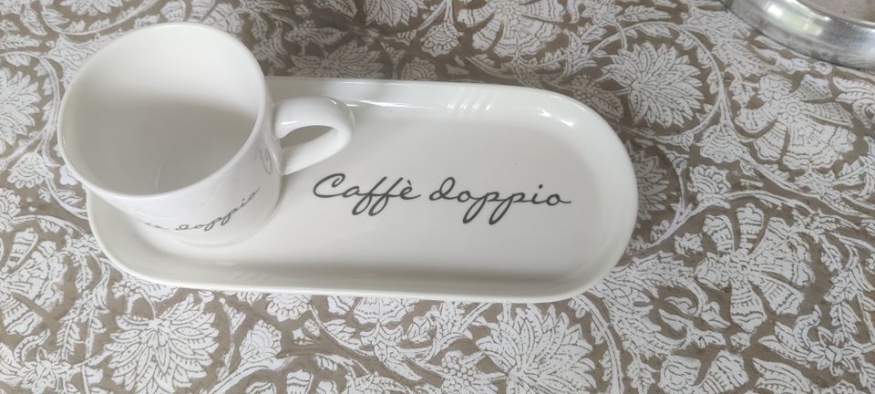 Riviera Maison Caffe Doppio kahvikuppi ja asetti 4 kpl