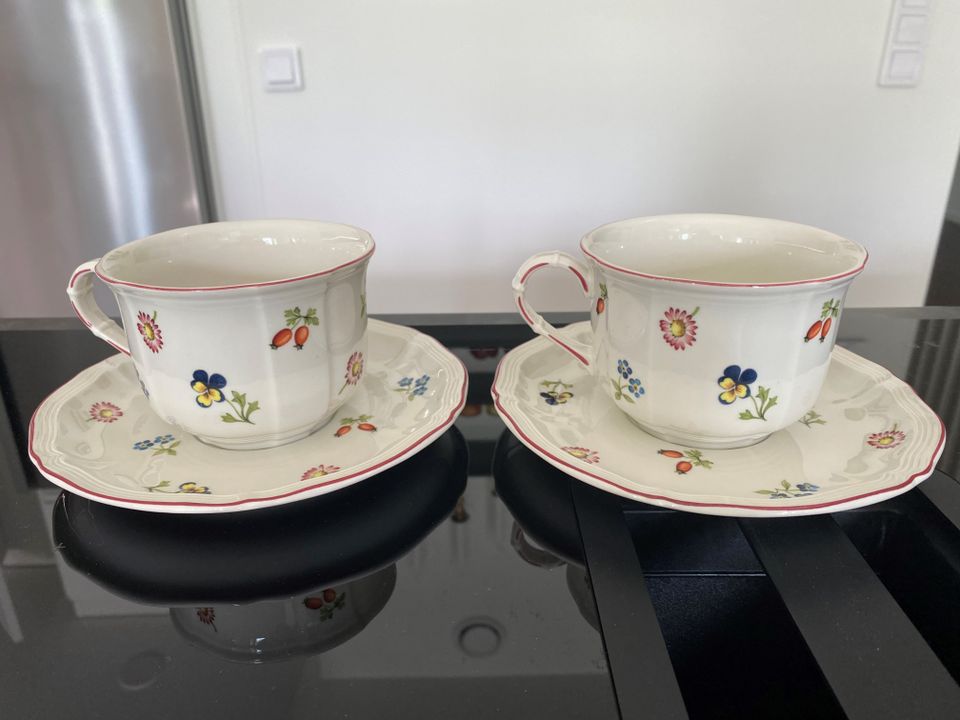 Villeroy&Boch Petite Fleur teekuppi ja lautanen 2 kpl