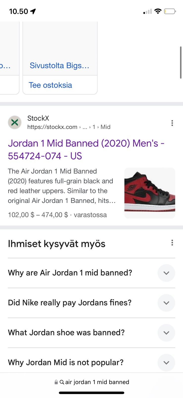 Air jordan 1 mid banned