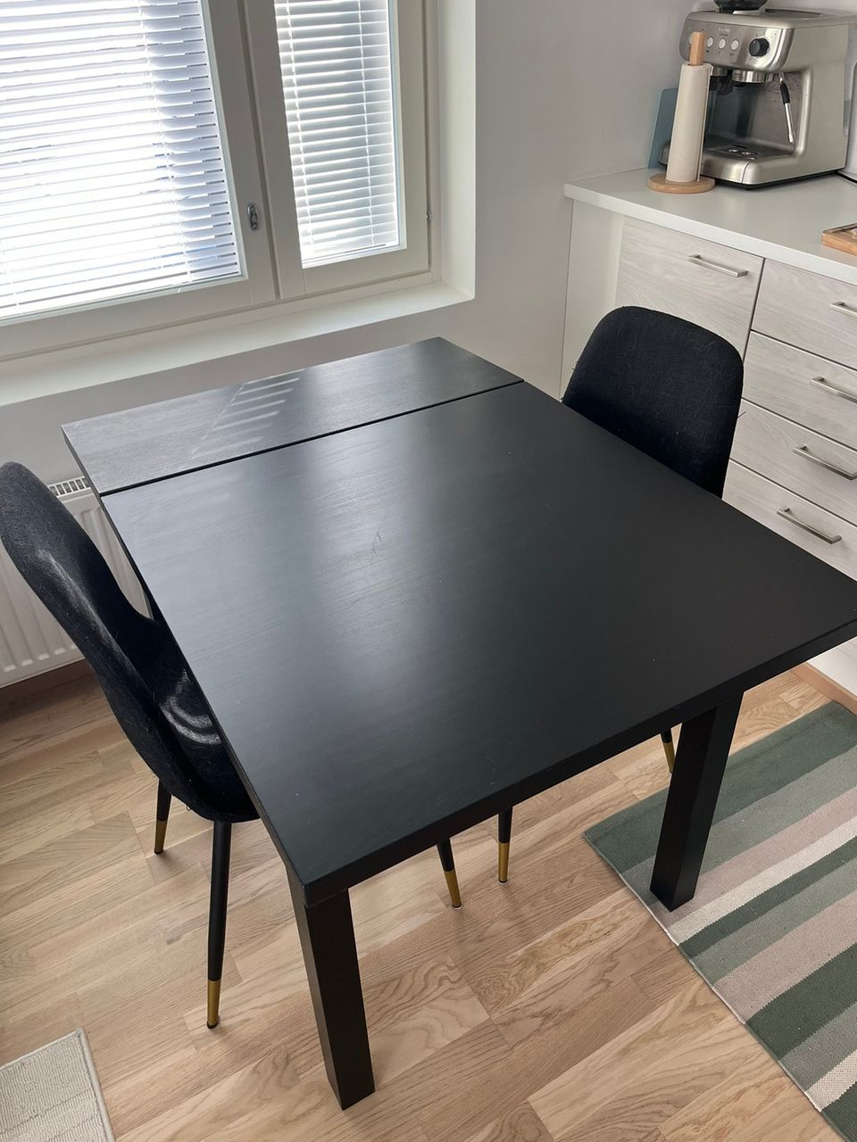 NORDVIKEN Klaffipöytä, musta, 74/104x74 cm