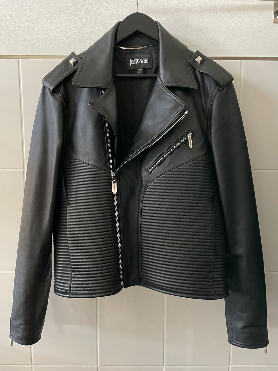 Just Cavalli ”zipped biker jacket” nahkatakki