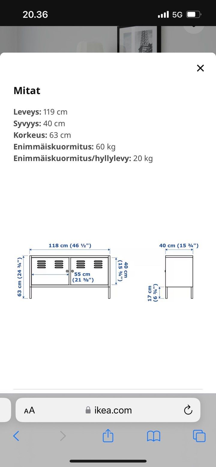 Ikea punainen ps senkki