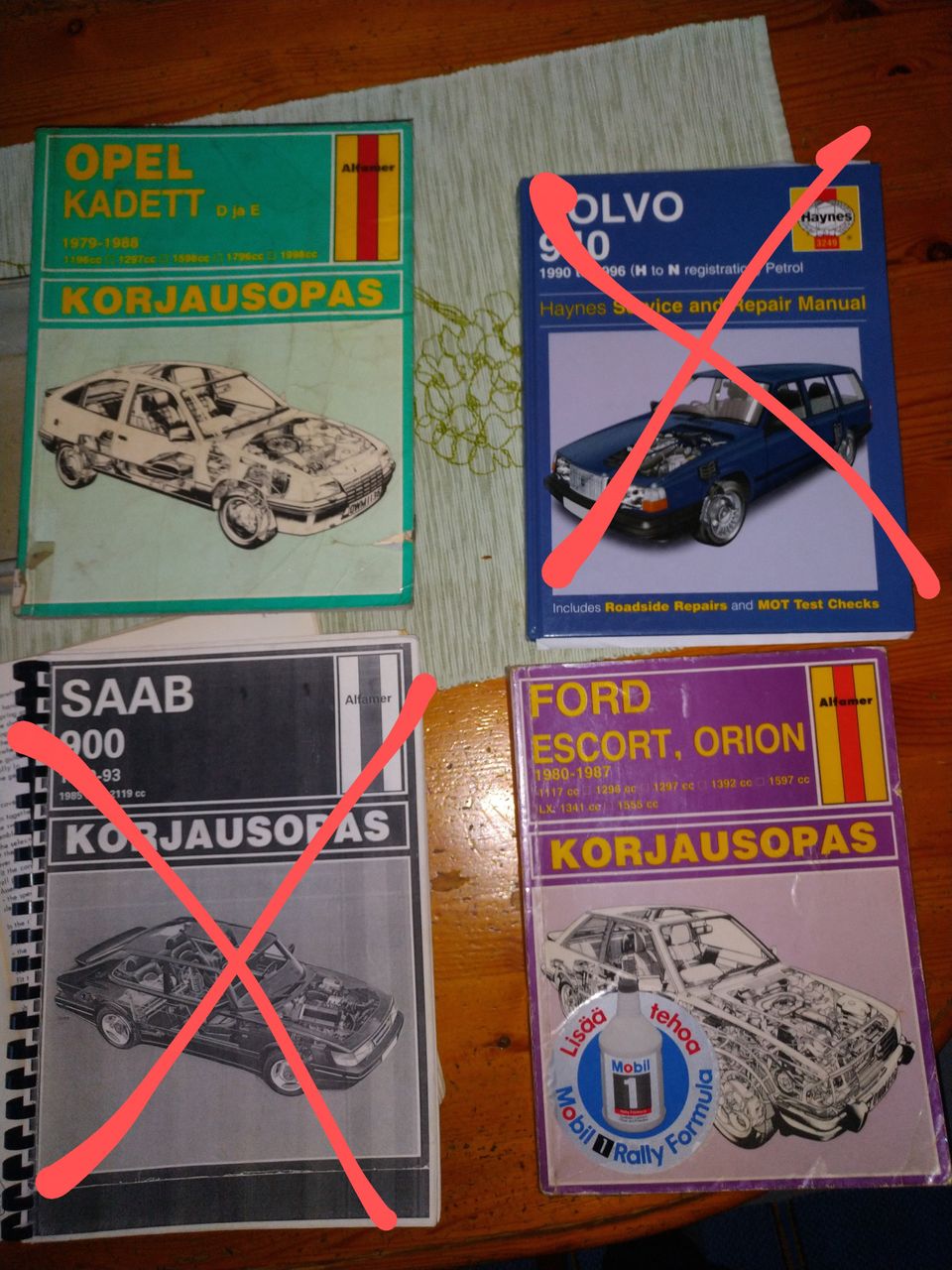 Korjausoppaat: Opel Kadett d ja e, Saab 900, Ford Escort, Orion 80-87.