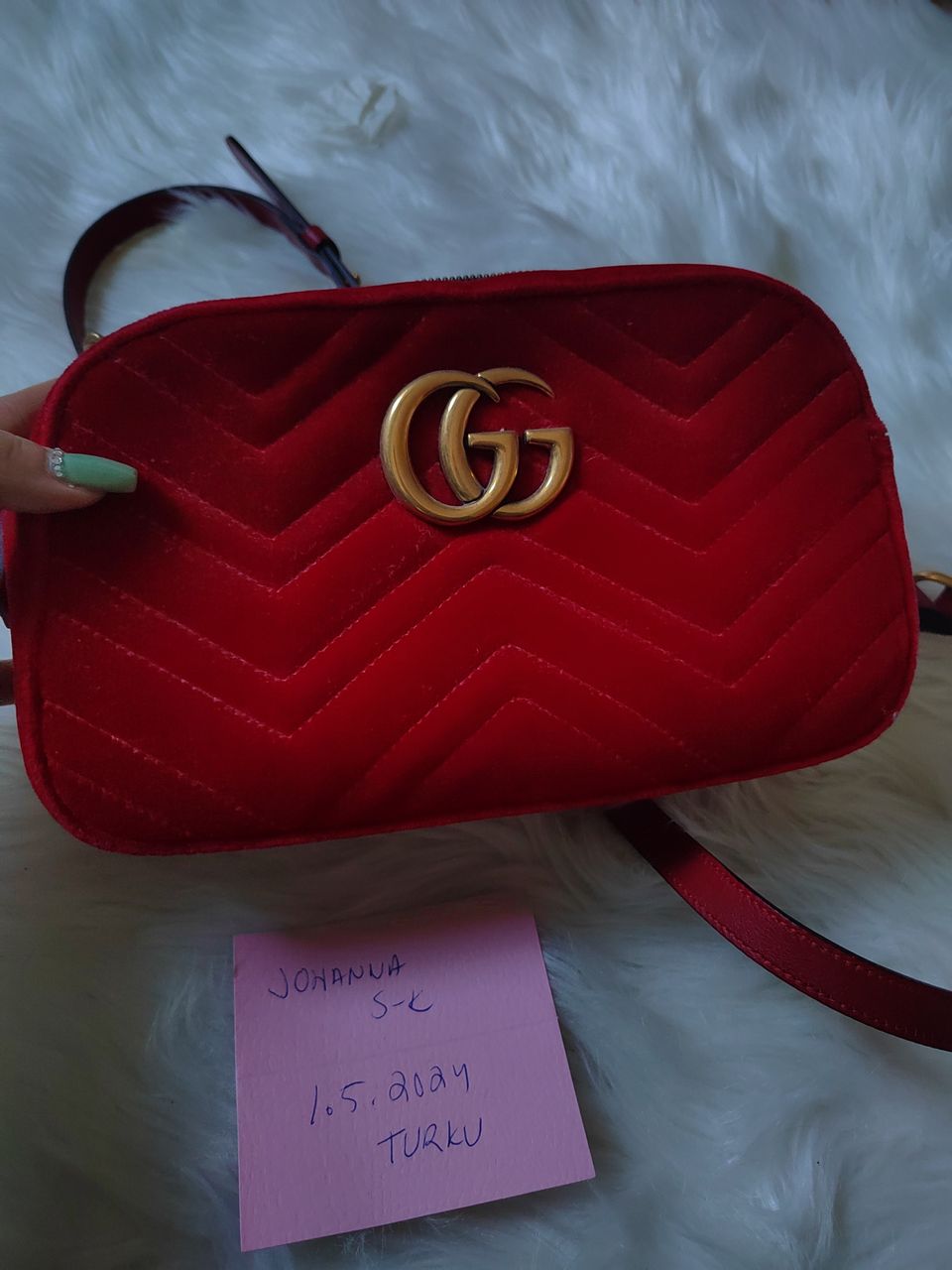 Gucci Marmont Matelasse Velvet Red