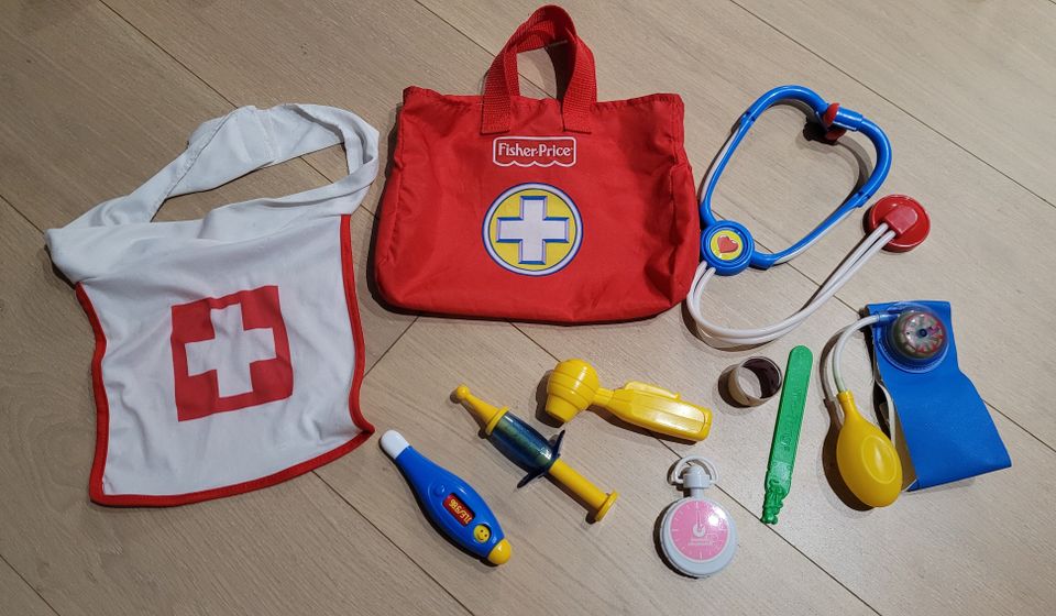 Fisher-Price lelulääkärilaukku tarvikkeineen