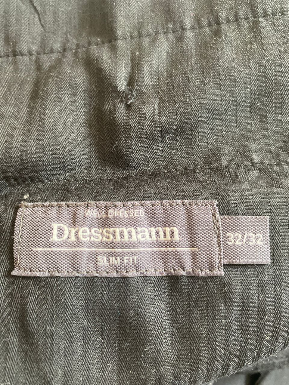 Dressmann slim fit 32/32 mustat puvun housut