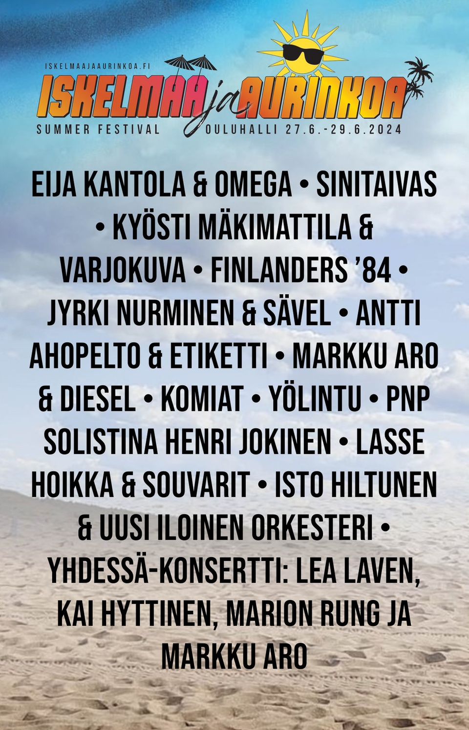 Iskeslmää ja aurinkoa- festivaalilippu 3 pvää