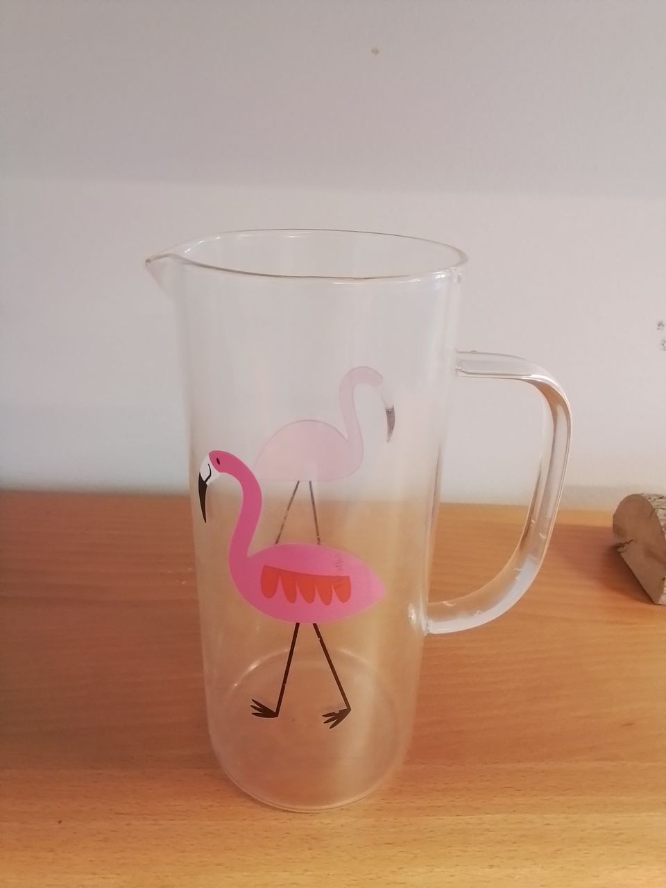 Lasinen kannu flamingo koriste