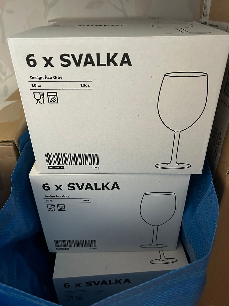 Svalka ikea viinilaseja 12x6 laatikkoa