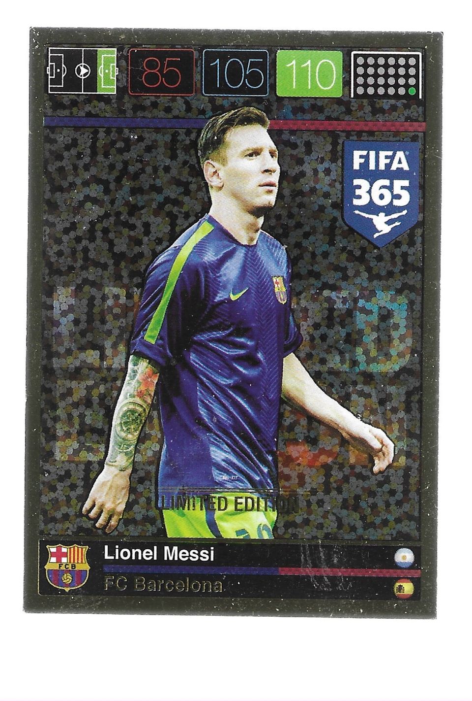 2016 Panini FIFA 365 LIMITED EDITION Lionel Messi (FC Barcelona)