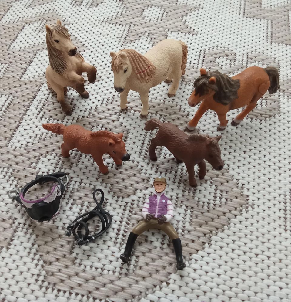 Schleich poniratsastaja & shetlanninponit