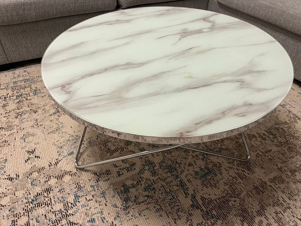 Sohvapöytä metalli/marmorikuvio