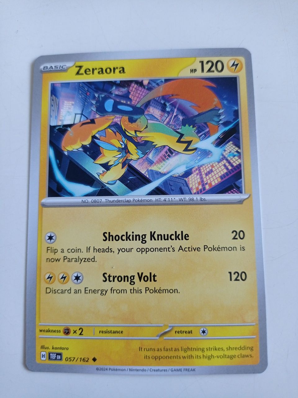 Pokemon kortti Zeraora 057/162