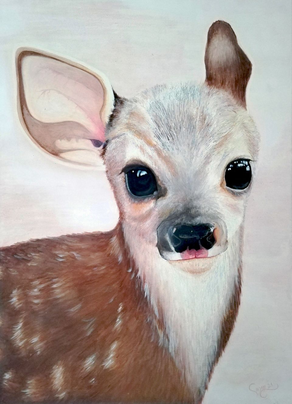 Akryylimaalaus - Bambi