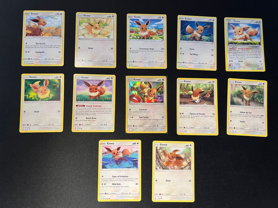 12 kpl Erilaisia Eevee Pokemon kortteja #3