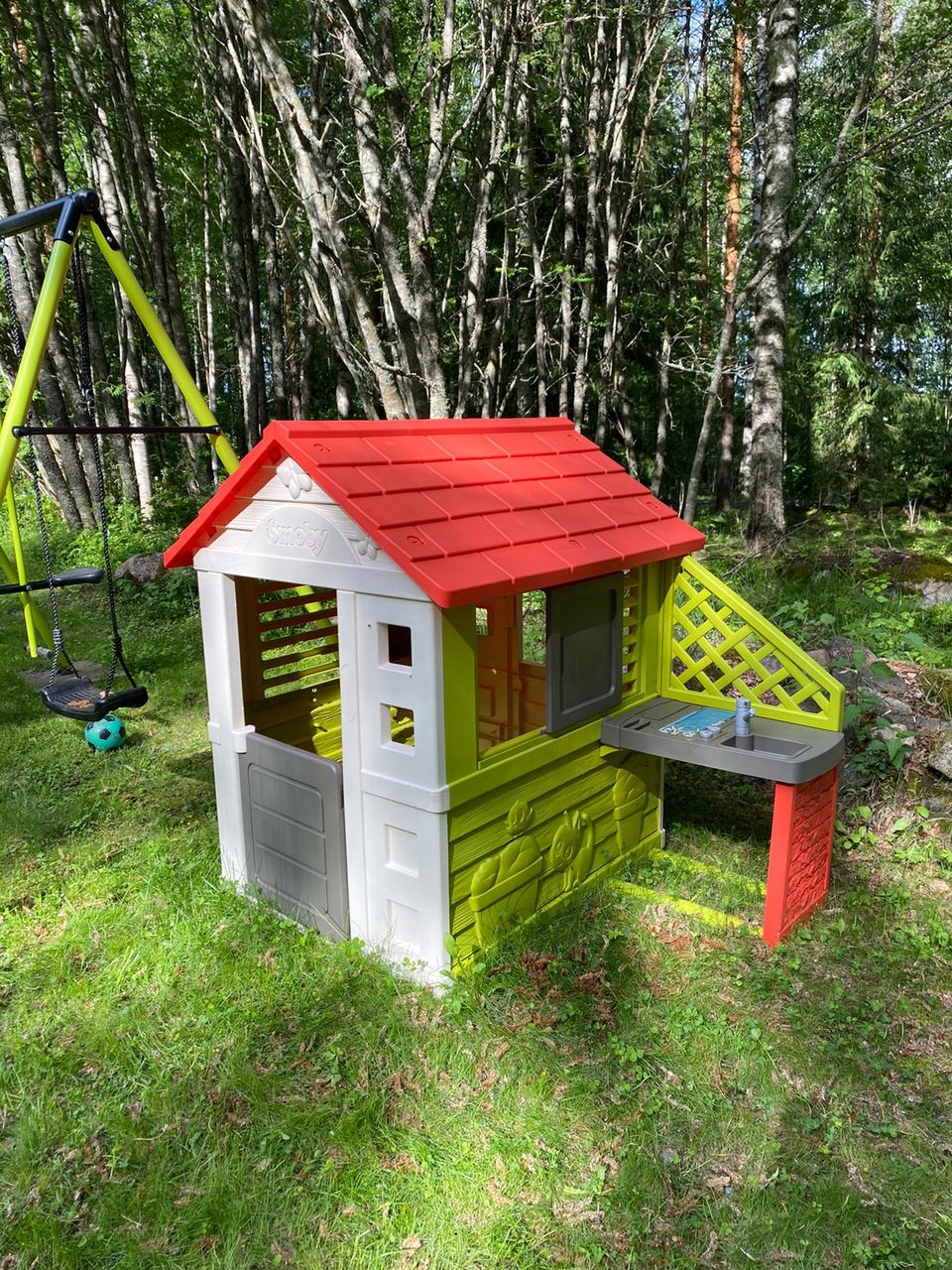 Smoby Nature Playhouse + Summer Kitchen, 145x110x127cm