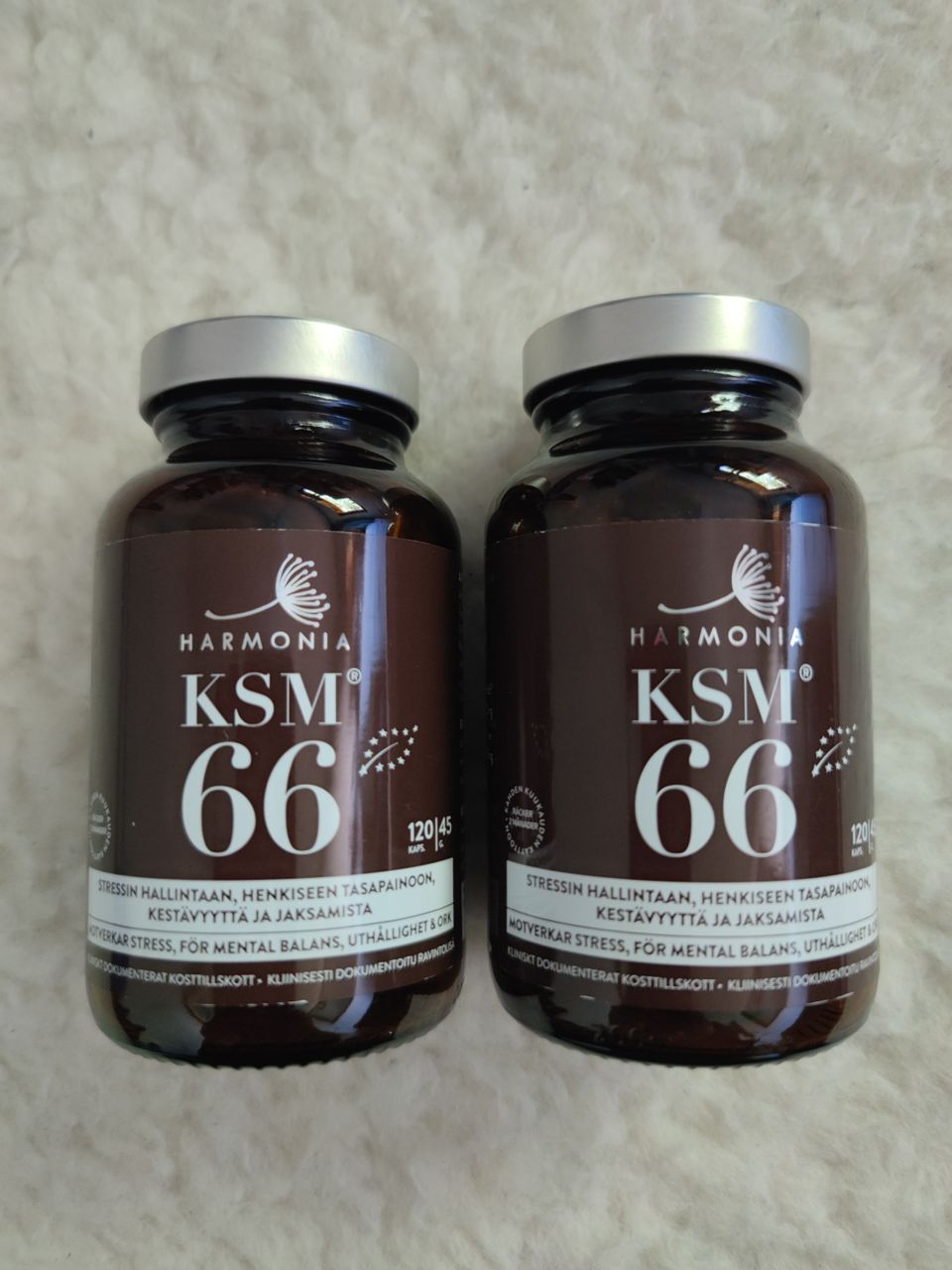 Harmonia KSM66 Ashwagandha 2 purkkia lähetyskulut sisältäen