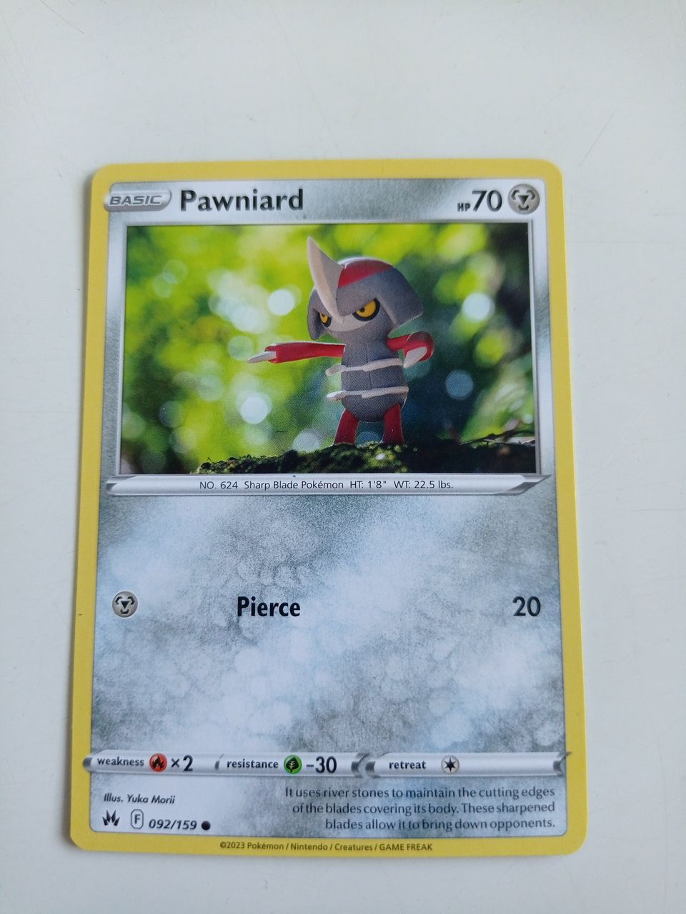 Pokemon kortti Pawniard 092/159