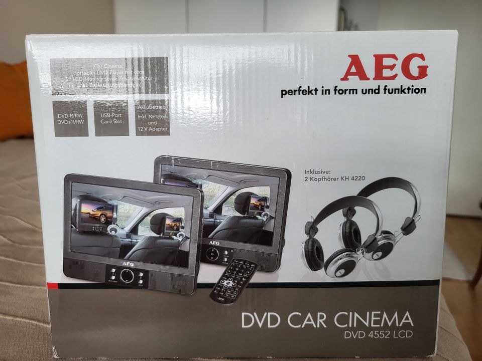 AEG 2-näytön auto dvd soitin