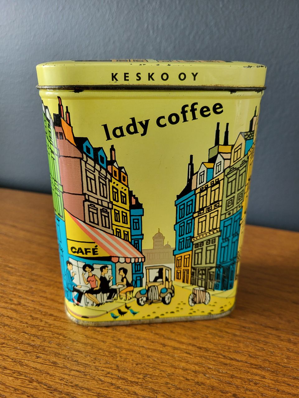 Lady Coffee - vanha kahvipurkki/ peltipurkki