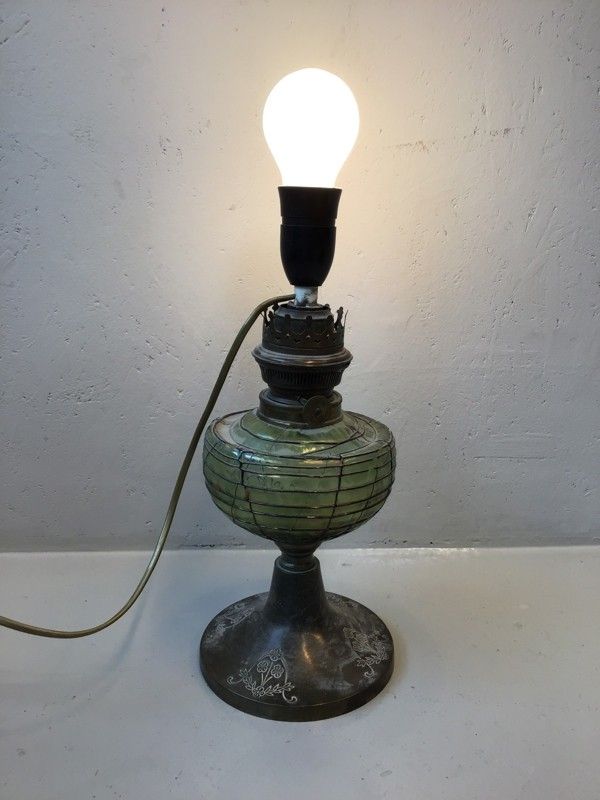 Vintage pöytälamppu öljylamppu 38 cm