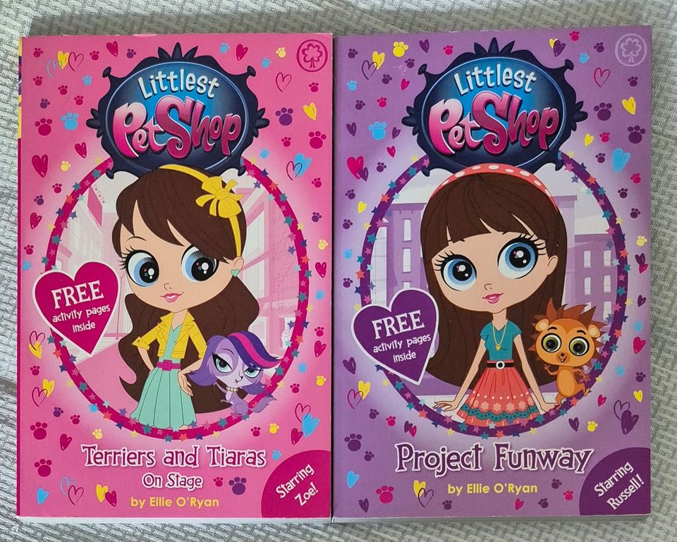 2 kpl Littlest Pet Shop-kirjaa, englanninkielisiä pokkareita