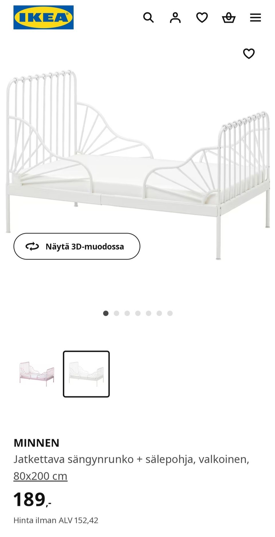 IKEA MINNEN sänkyrunko