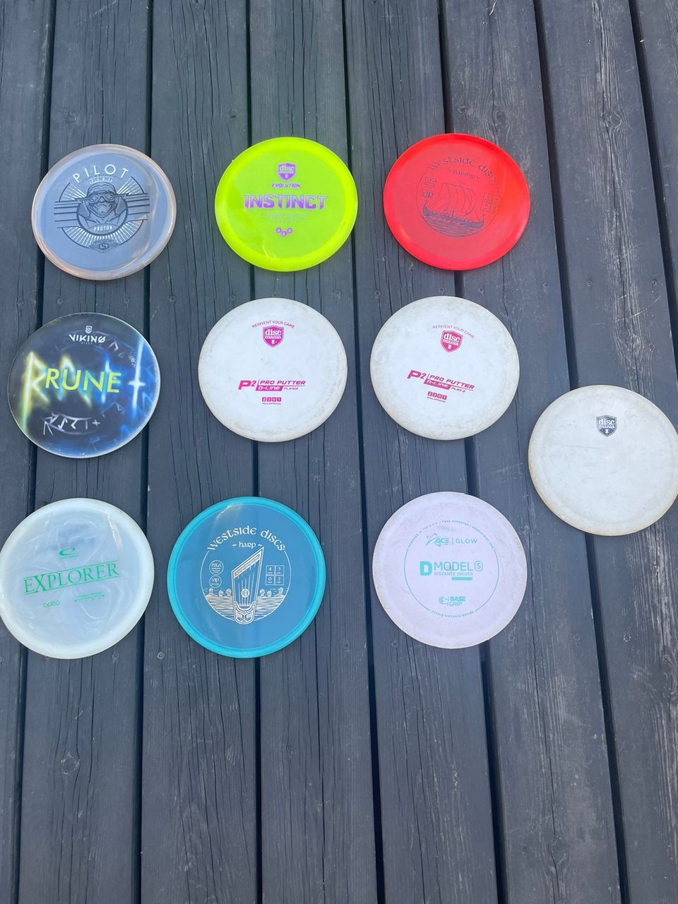 10 kpl frisbeegolf kiekkoja