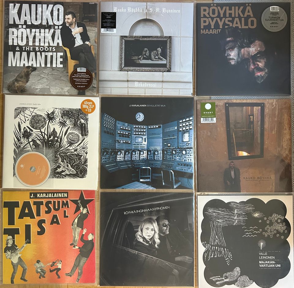 LP-levyjä - J. Karjalainen, Röyhkä, Joose Keskitalo yms.