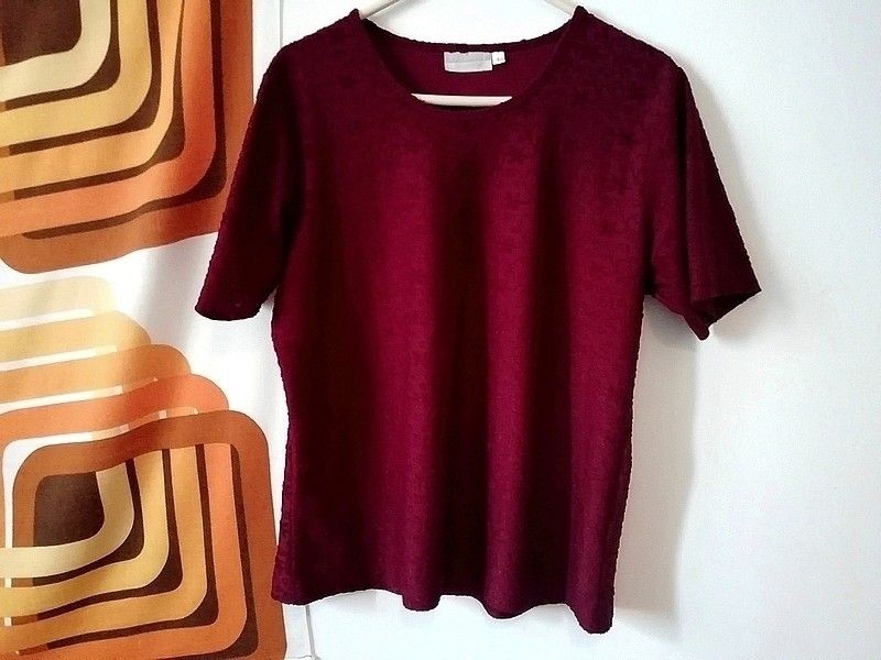 Vintage 90s viininpunainen paita (L)