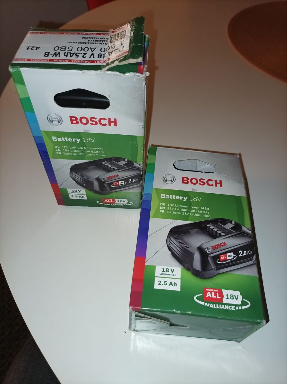 2x Bosch akku PBA 18V 2.5Ah W-B