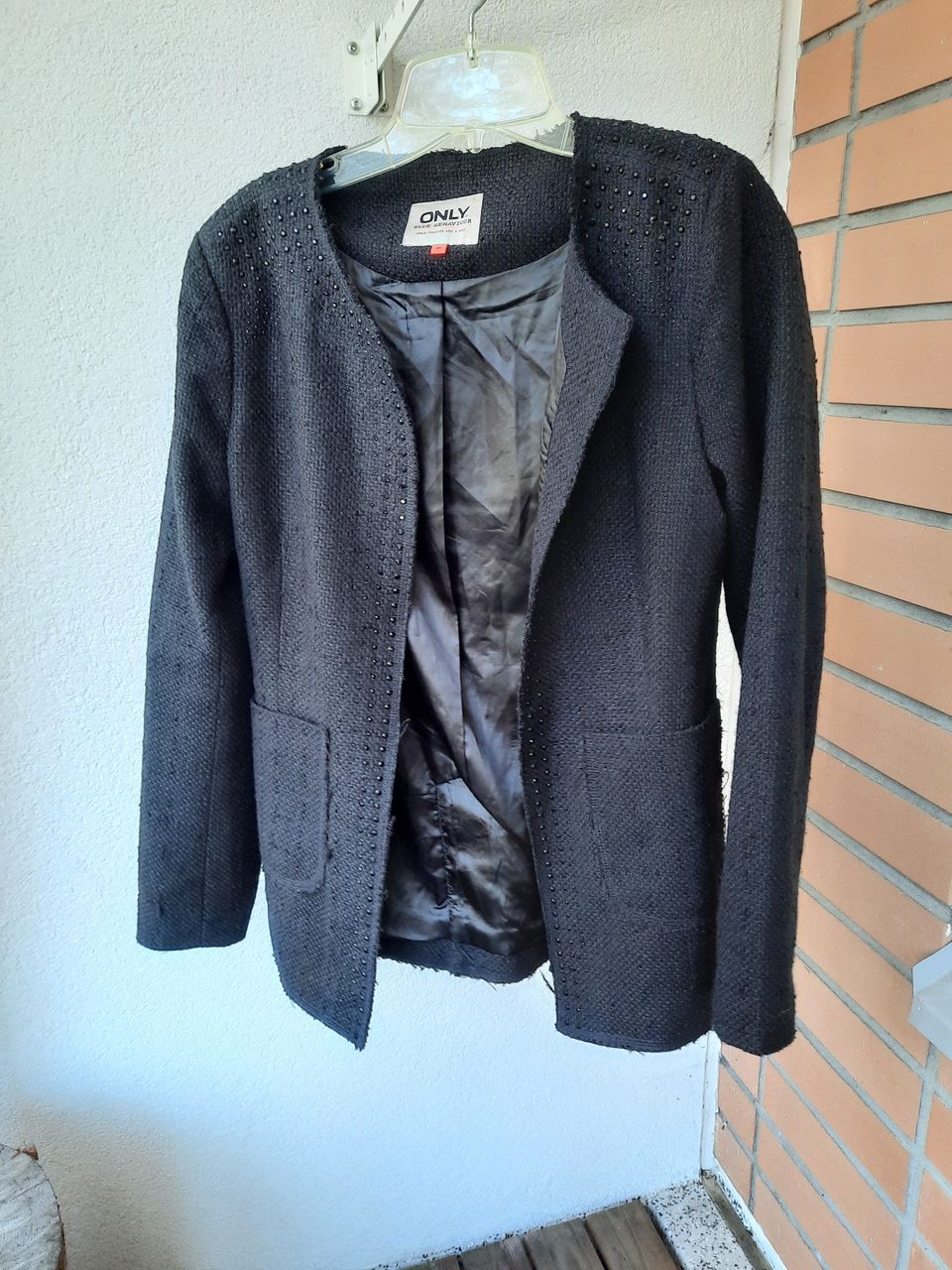 Timantti koristeinen semipitkä jakku bleiseri takki. M