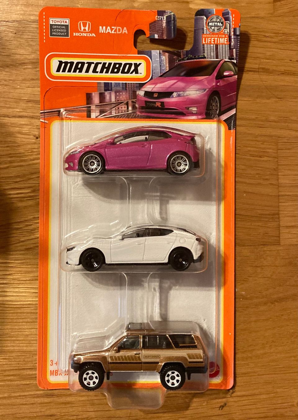 Matchbox Honda Civic Type R, 2019 Mazda 3, Toyota 4Runner 3-pac